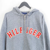 Vintage Tommy Hilfiger zip up jacket jumper longsleeve tee pullover windbreaker sweatshirt in grey.