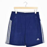Vintage Adidas shorts joggers trousers track pants bottoms in blue and white
