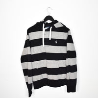 Vintage Polo Ralph Lauren hoodie long sleeve sweatshirt jumper in black and grey