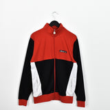 Vintage Ellesse track jacket longsleeve tee pullover windbreaker sweatshirt in red black and white