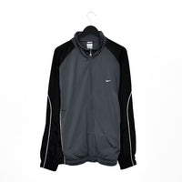 Vintage Nike zip up tracksuit track jacket trackie sweater windbreaker jumper sweatshirt pullover long sleeve in black and dark grey