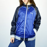 Vintage Champion tracksuit track jacket fleece windbreaker in blue