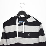 Vintage Polo Ralph Lauren hoodie long sleeve sweatshirt jumper in black and grey