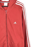 Vintage Adidas zip up hoodie jacket tracksuit sweatshirt pullover jumper track jacket in burgundy