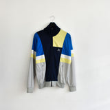 Vintage Puma zip up track jacket jumper pullover sweatshirt windbreaker hoodie jumper in blue, grey and yellow