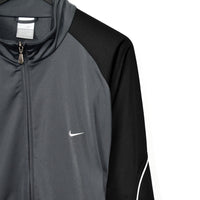 Vintage Nike zip up tracksuit track jacket trackie sweater windbreaker jumper sweatshirt pullover long sleeve in black and dark grey