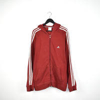 Vintage Adidas zip up hoodie jacket tracksuit sweatshirt pullover jumper track jacket in burgundy