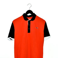 Vintage puma polo shirt top blouse tee in red and black