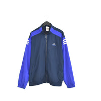 Vintage Adidas windbreaker tracksuit zip up jacket longsleeve tee pullover sweatshirt jumper in light and dark blue