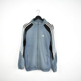 Vintage Adidas zip up jacket tracksuit track windbreaker longsleeve tee pullover jumper in grey, black and white