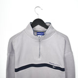 Vintage Reebok quarter zip up sweatshirt longsleeve tee pullover jumper in grey