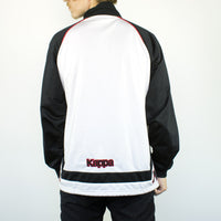 Vintage Kappa tracksuit track jacket fleece windbreaker in white and black