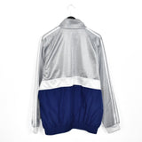 Vintage Adidas mesh zip up windbreaker tracksuit track jacket trackie sweater jumper sweatshirt pullover long sleeve in grey and blue