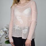 Cool see through Hollister jumper sweater top cardigan pullover in light pink