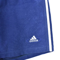 Vintage Adidas shorts joggers trousers track pants bottoms in blue and white