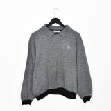 Vintage lotto polo sweatshirt longsleeve tee pullover jumper in grey and black