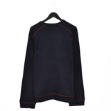 Vintage Adidas V neck sweatshirt pullover hoodie windbreaker fleece track jacket in dark blue and red